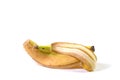 Banana peel against a white background Royalty Free Stock Photo